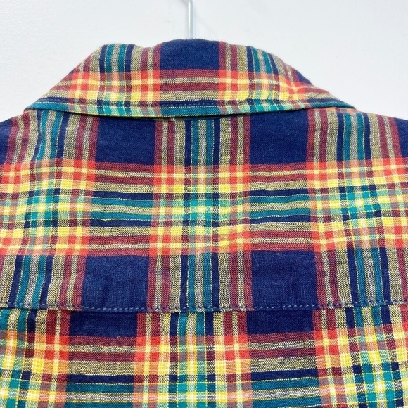 Springfield linen blend plaid short sleeve shirt 2XL - Picture 5 of 8